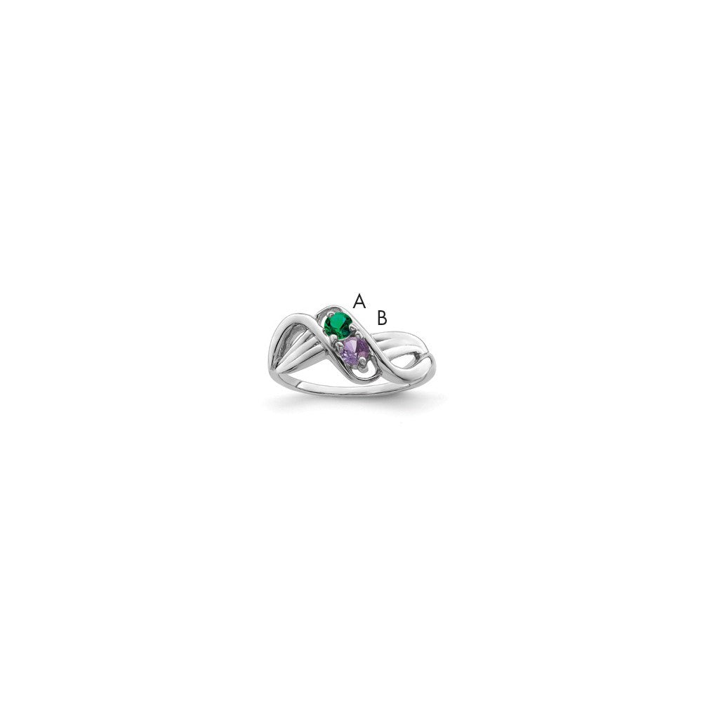 Sterling Silver Rhodium-plated family jewelry ring
