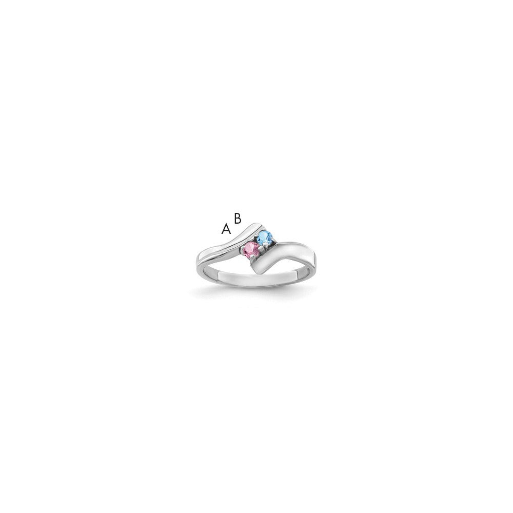 Sterling Silver Rhodium-plated family jewelry ring