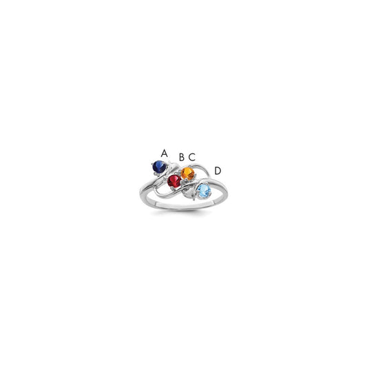 Sterling Silver Rhodium-plated Family Jewelry Mounting