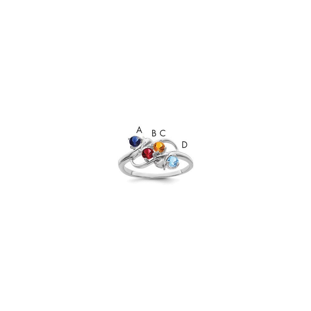 Sterling Silver Rhodium-plated Family Jewelry Mounting