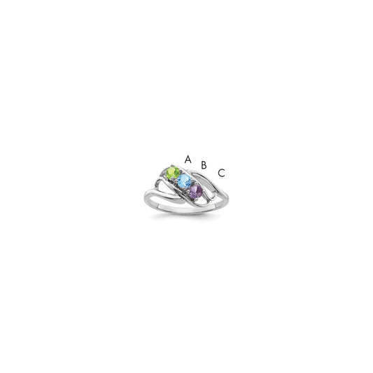 Sterling Silver Rhodium-plated Family Jewelry Mounting