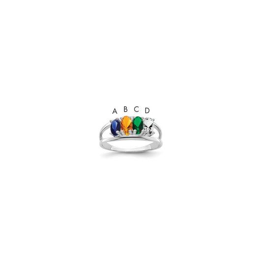 Sterling Silver Rhodium-plated Family Jewelry Mounting