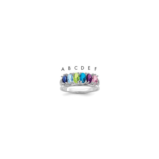 Sterling Silver Rhodium-plated Family Jewelry Mounting