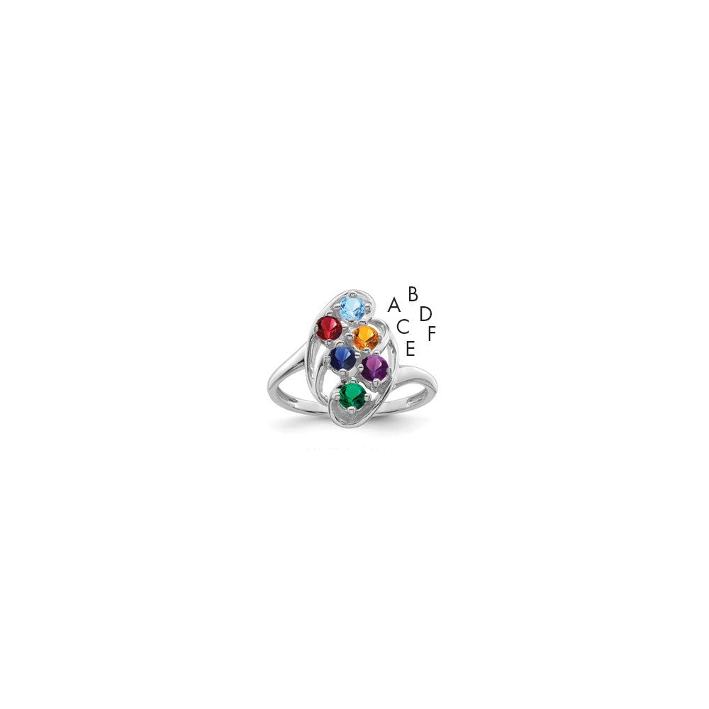Sterling Silver Rhodium-plated Family Jewelry Mounting