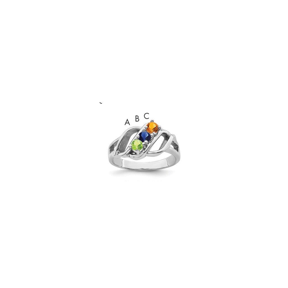Sterling Silver Rhodium-plated Family Jewelry Mounting