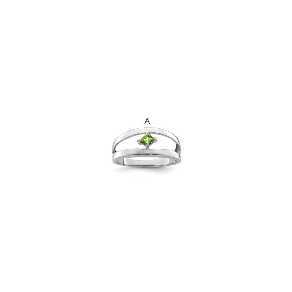Sterling Silver Rhodium-plated Synthetic Mother's Ring