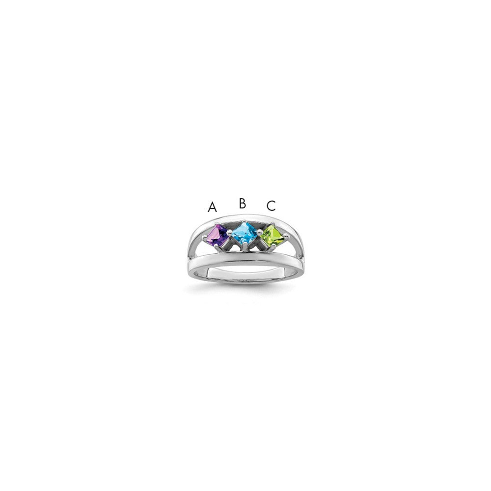 Sterling Silver Rhodium-plated Family Jewelry Mounting