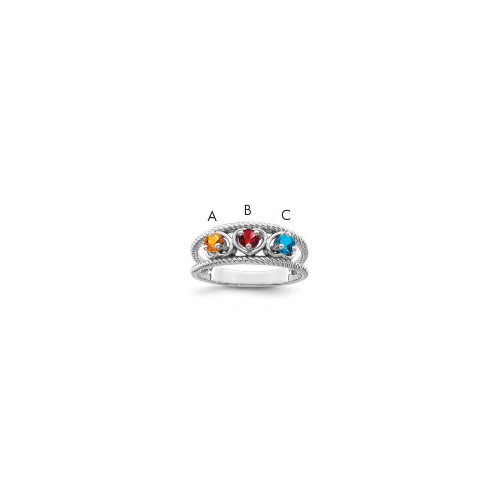 Sterling Silver Rhodium-plated Family Jewelry Mounting