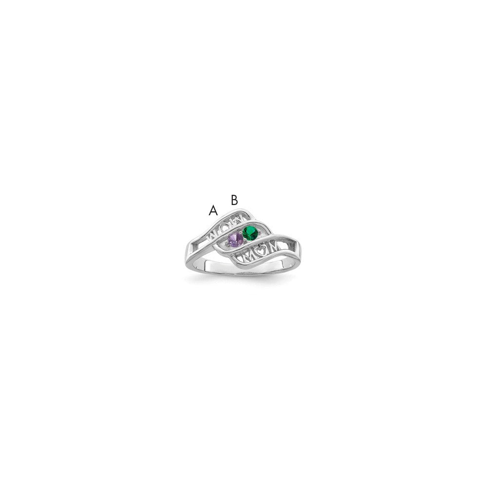 Sterling Silver Rhodium-plated Family Jewelry Mounting