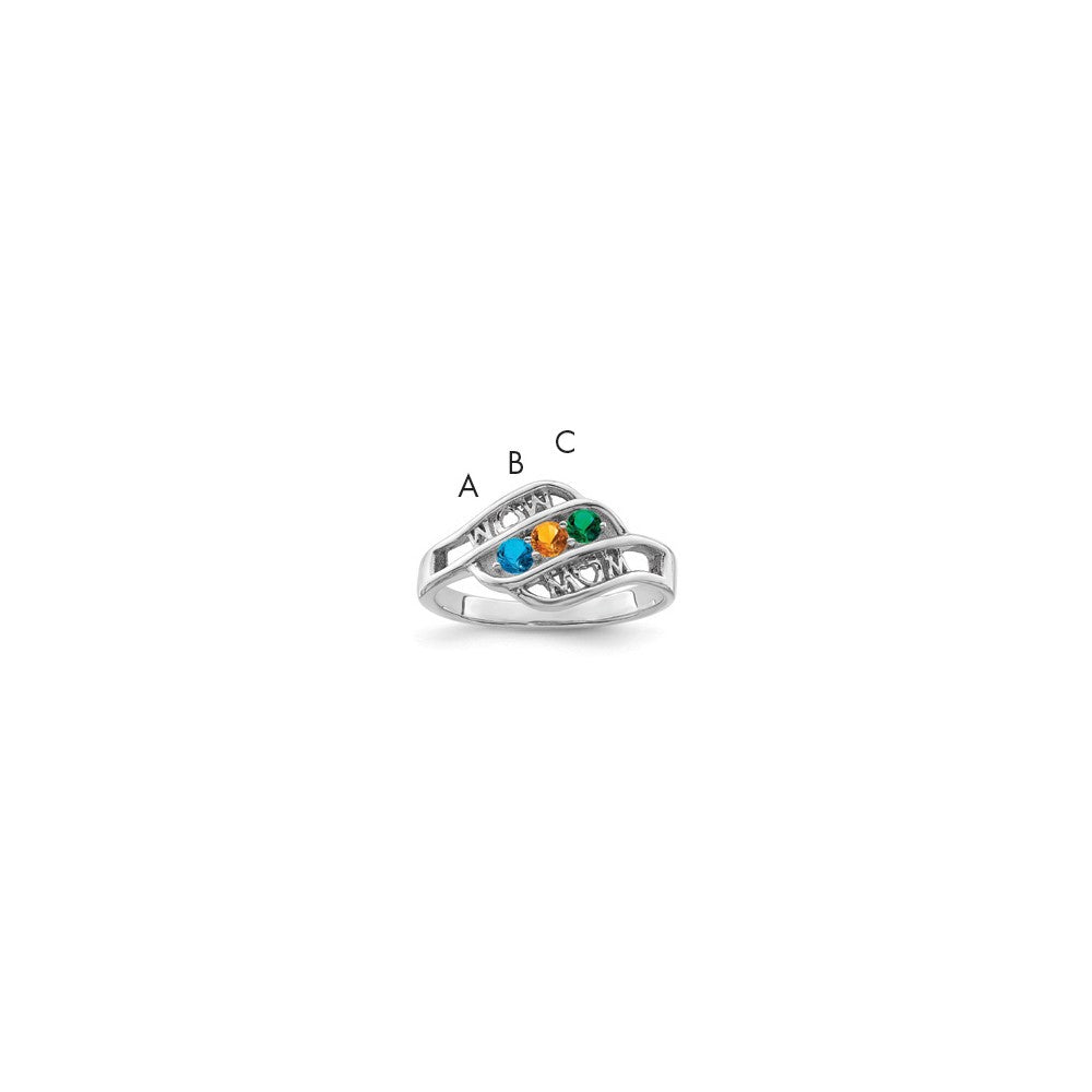 Sterling Silver Rhodium-plated Family Jewelry Mounting