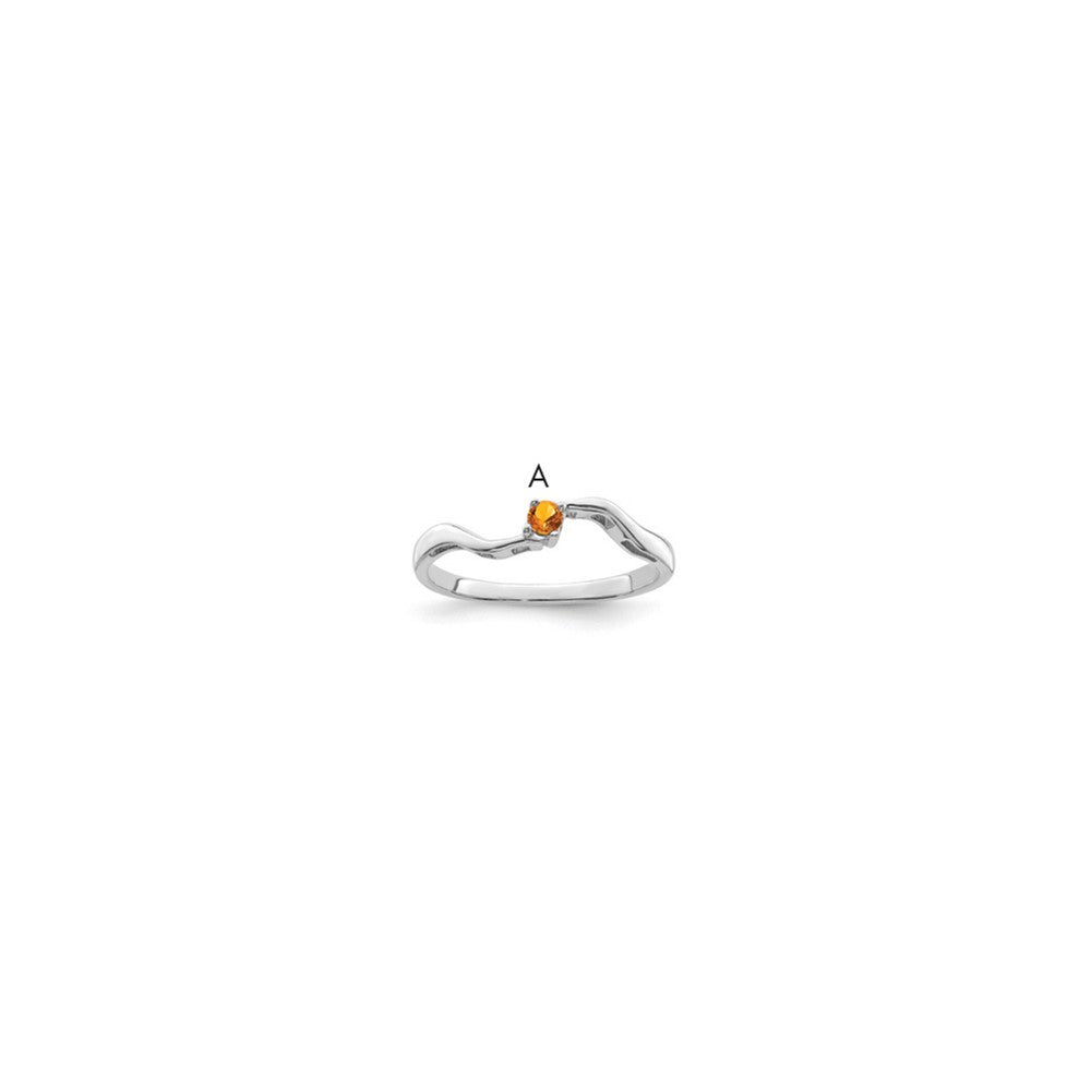 Sterling Silver Rhodium-plated Synthetic 1 Stone Mother's Ring