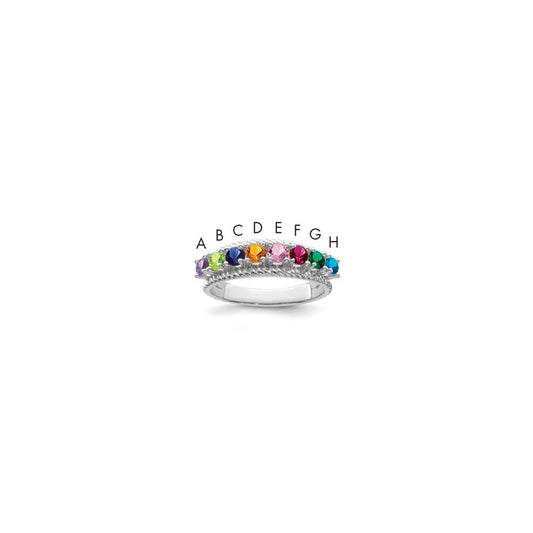 Sterling Silver Rhodium-plated Family Jewelry Mounting