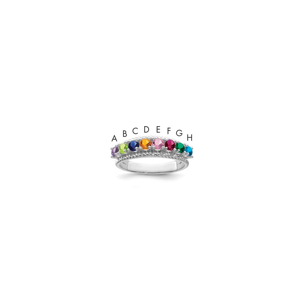 Sterling Silver Rhodium-plated Family Jewelry Ring