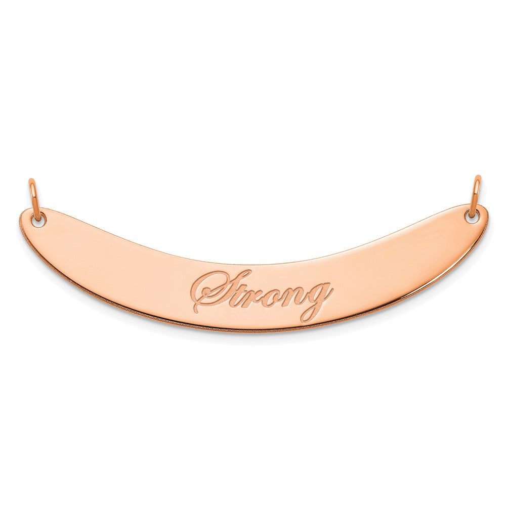 SS/Rose-plated Medium EDWARDIAN SCRIPT Curved Bar Necklace