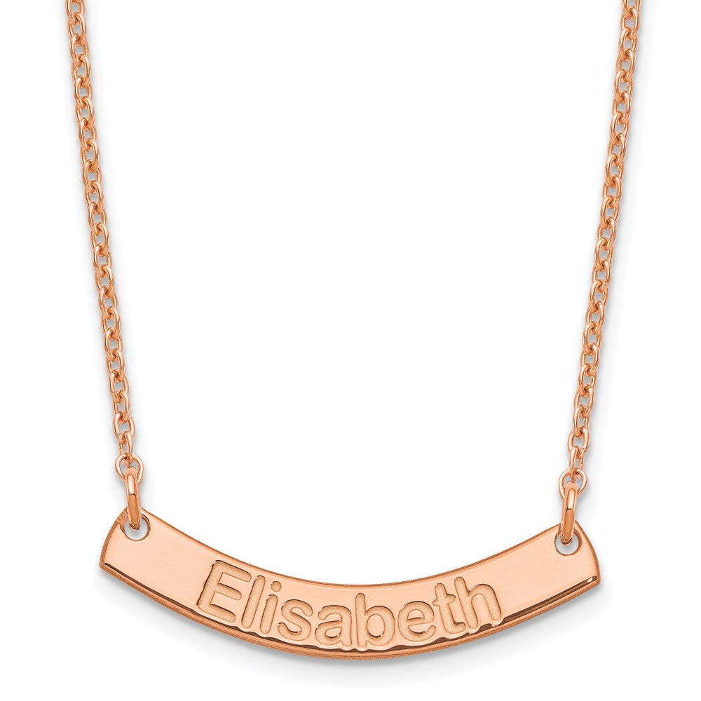 SS/Rose-plated Small ARIAL ROUNDED Curved Bar Necklace