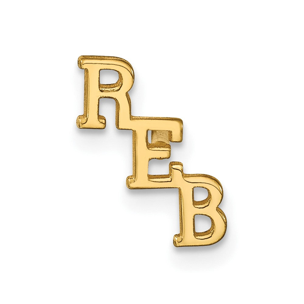 Sterling Silver/Gold-plated Small cut-out Monogram Tie Tac