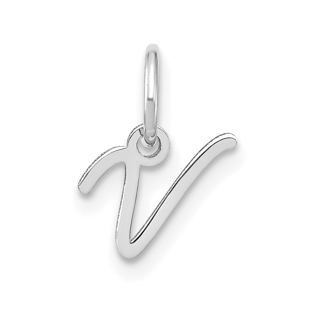 14KW Upper case Letter V Initial Charm