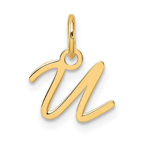 14K Uppercase Letter U Initial Charm