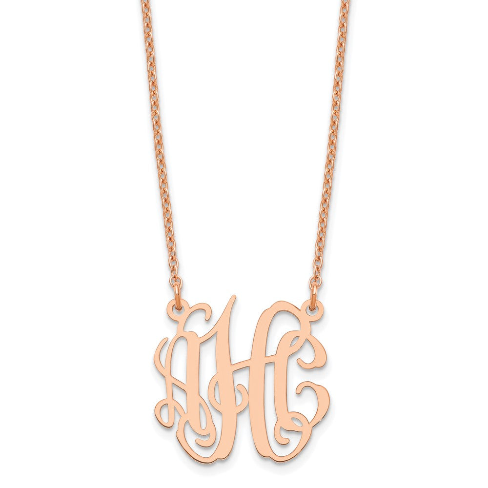 Sterling Silver/Rose-plated Small Monogram Necklace