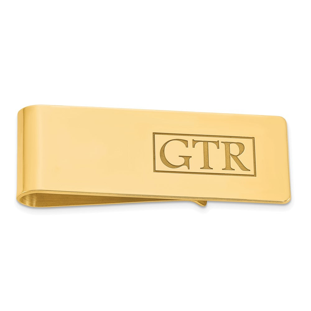 Sterling Silver/Gold-plated Recessed Letter Monogram Money Clip