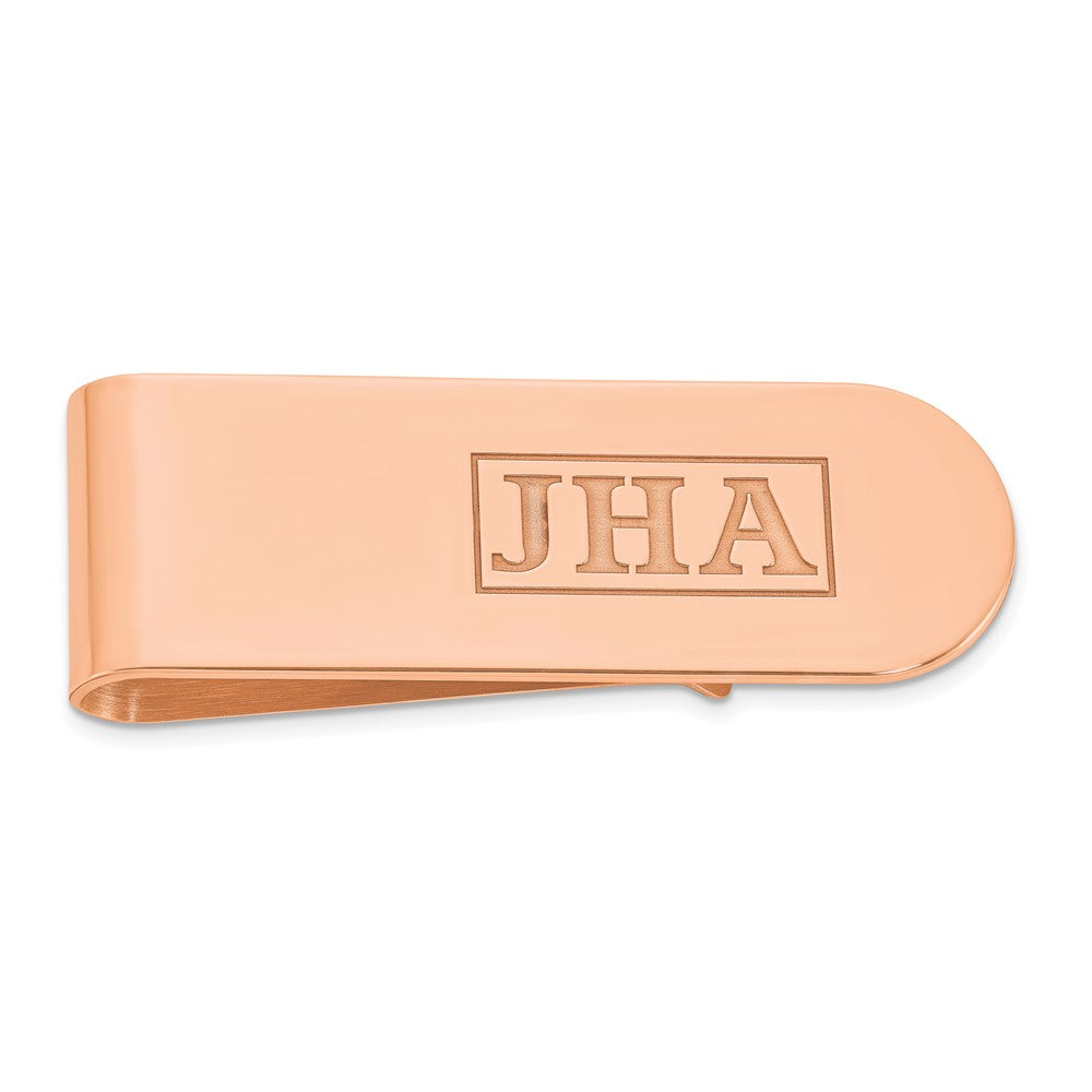 Sterling Silver/Gold-plated Recessed Letter Monogram Money Clip
