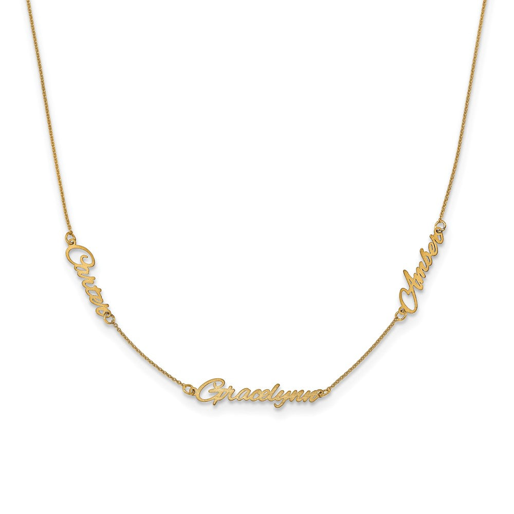 Sterling Silver/Gold-plated Brushed 3 Name Necklace