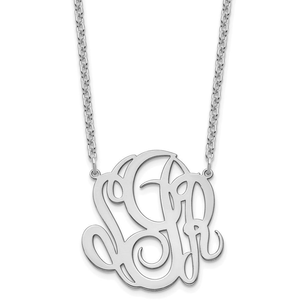 Sterling Silver/Rhodium-plated Monogram Necklace