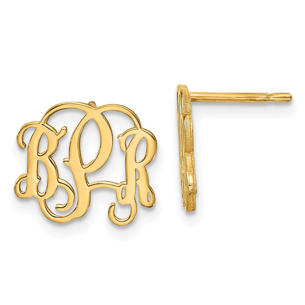 Sterling Silver/Gold-plated Monogram Post Earrings