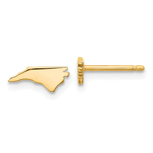 Sterling Silver/Gold-plated North Carolina State Earrings