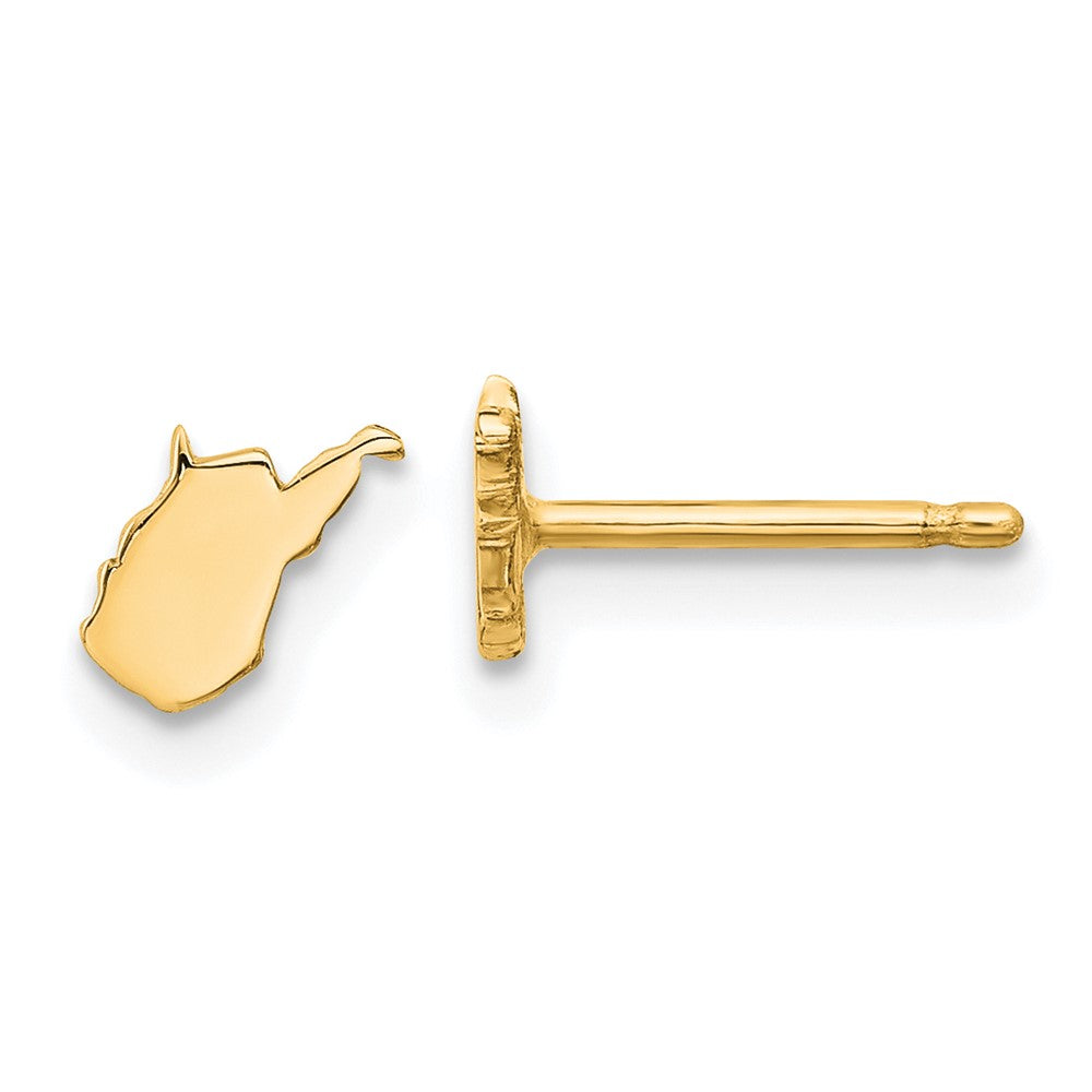 Sterling Silver/Gold-plated West Virginia State Earrings