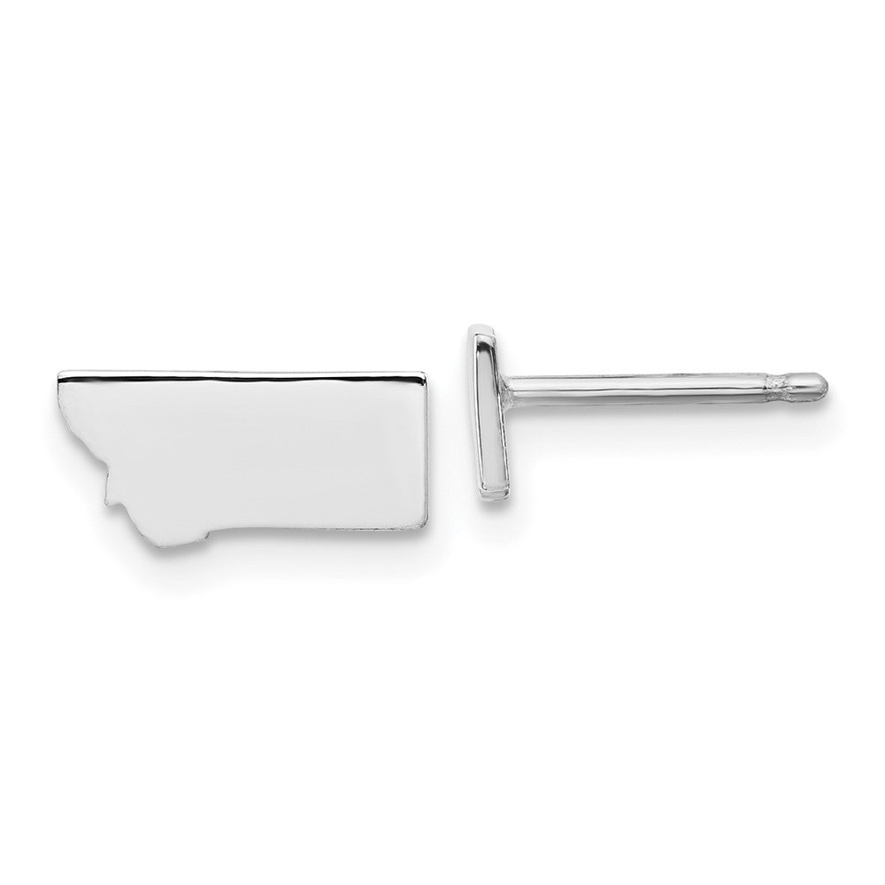 Sterling Silver/Rhodium-plated Montana State Earrings