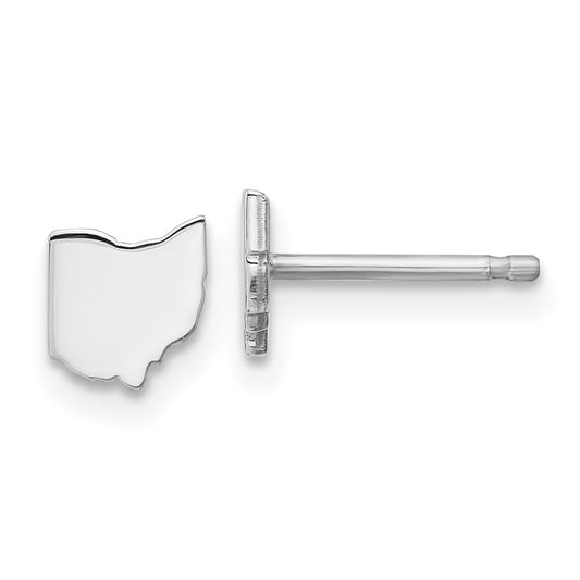 Sterling Silver/Rhodium-plated Ohio State Earrings