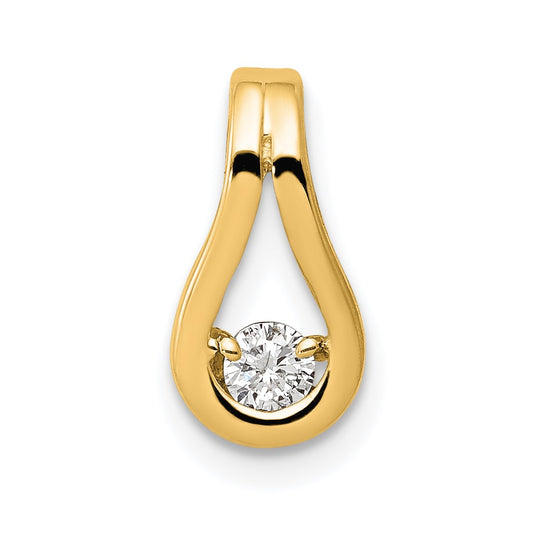 14k 2.8mm AA Diamond Teardrop Shape Slide Pendant