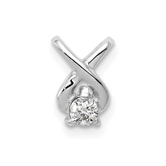 14k White Gold 2.9mm A Diamond Chain Slide