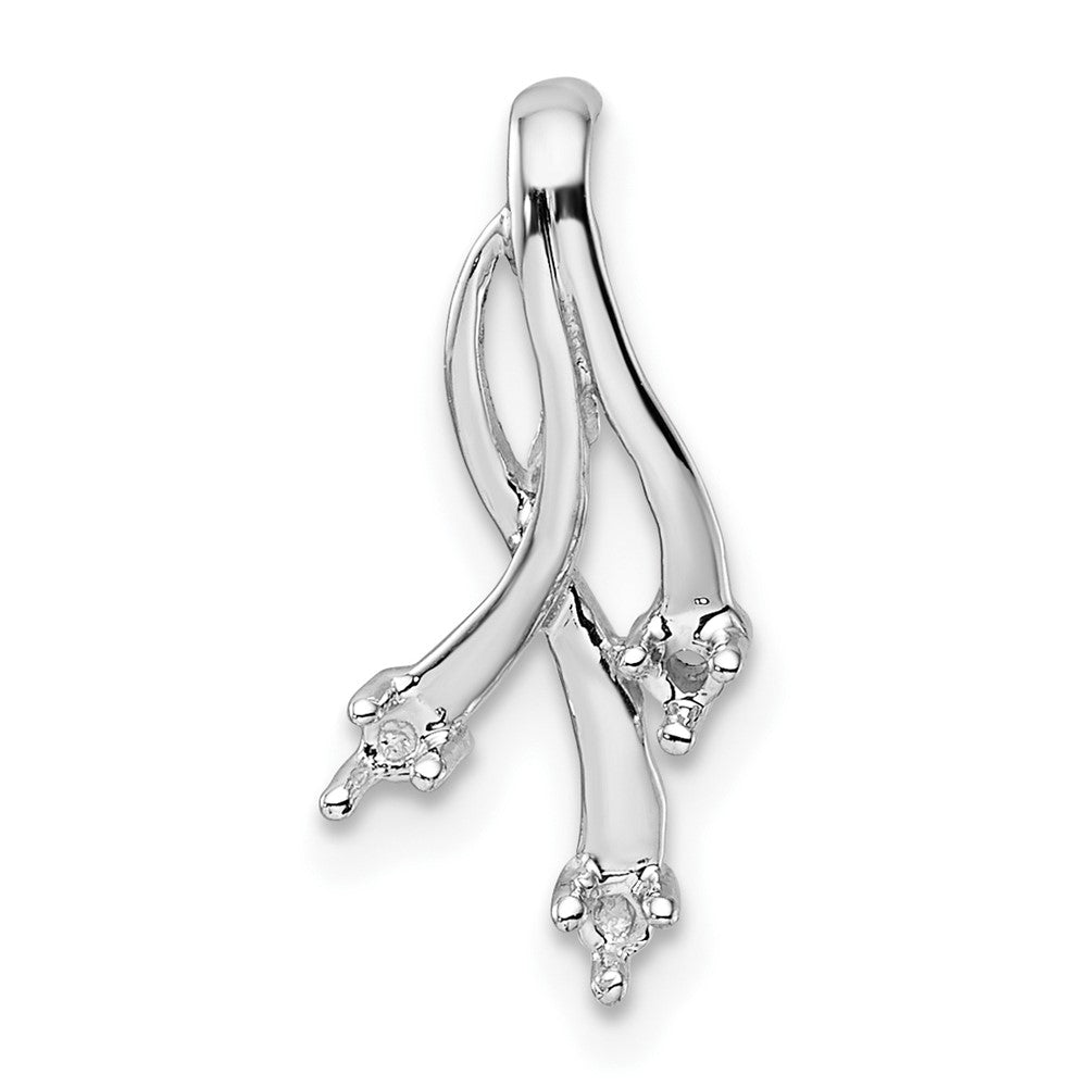 14k White Gold Holds 3-1.6mm Stone Twisted Chain Slide Mounting
