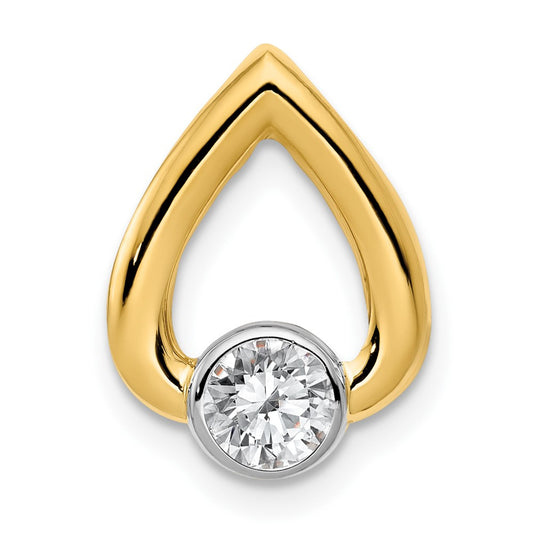 14ky Teardrop 4mm Diamond Chain Slide Mtg
