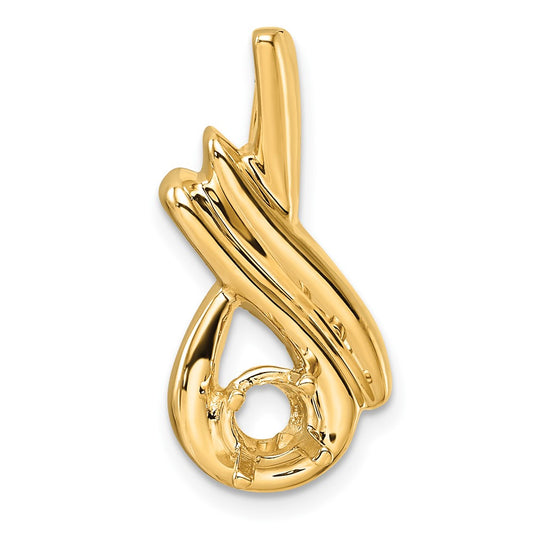 14k Holds 5mm Stone, Fancy Chain Slide Mounting