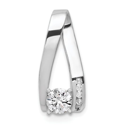 14k White Gold AA Diamond Semi Mount Peg slide