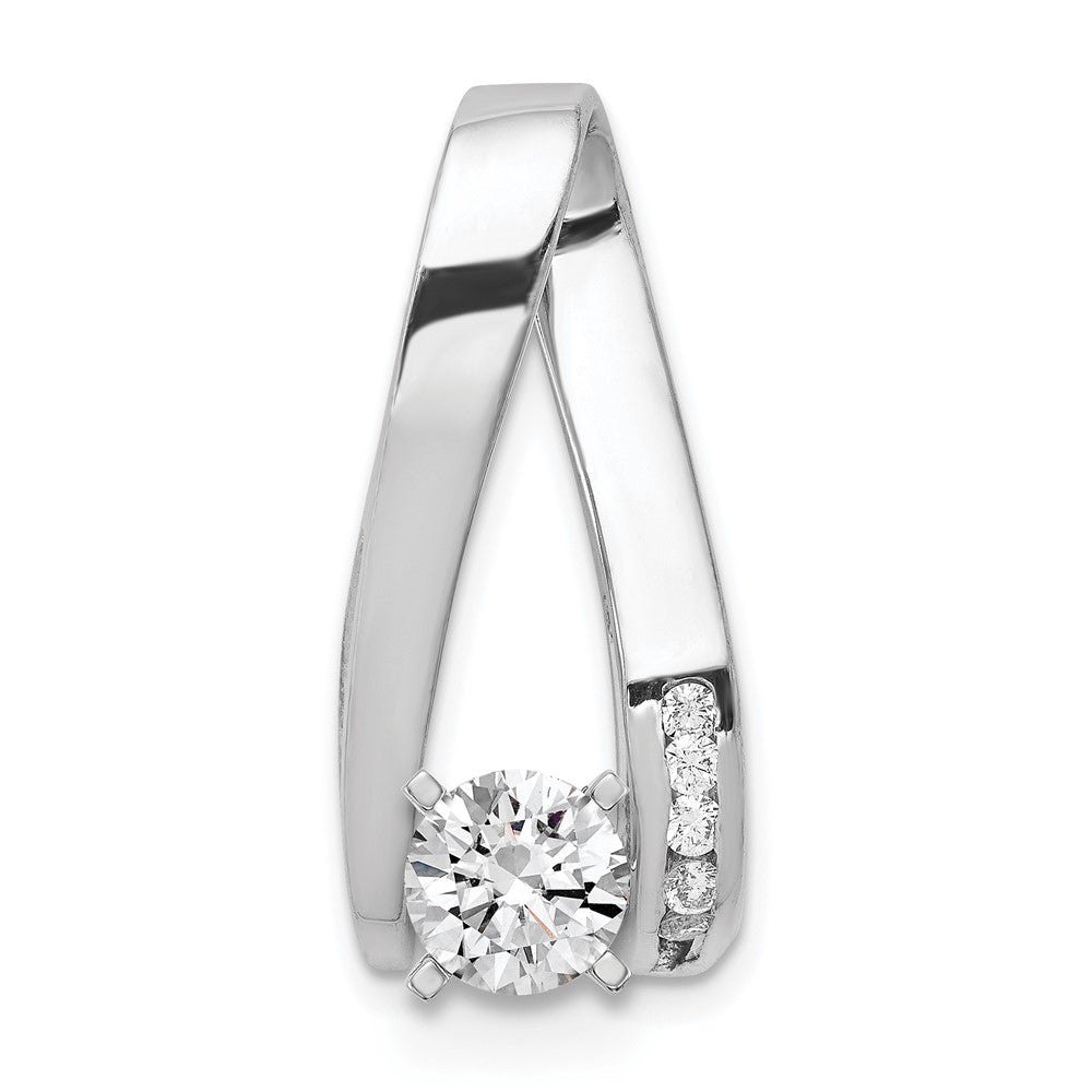 14k White Gold AAA Diamond Semi-mount Peg Slide