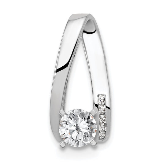 14k White Gold AA Diamond Semi Mount Peg Slide