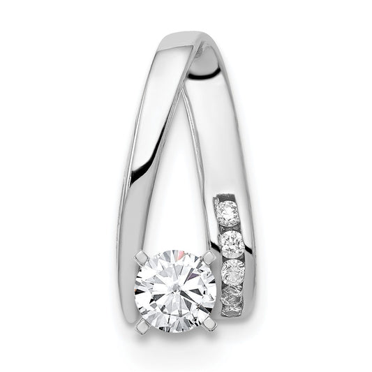 14k White Gold A Diamond Semi-mount Peg Slide