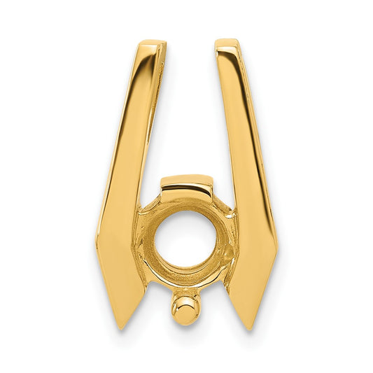 14k Holds 6.5mm Stone, Chain Slide Mounting
