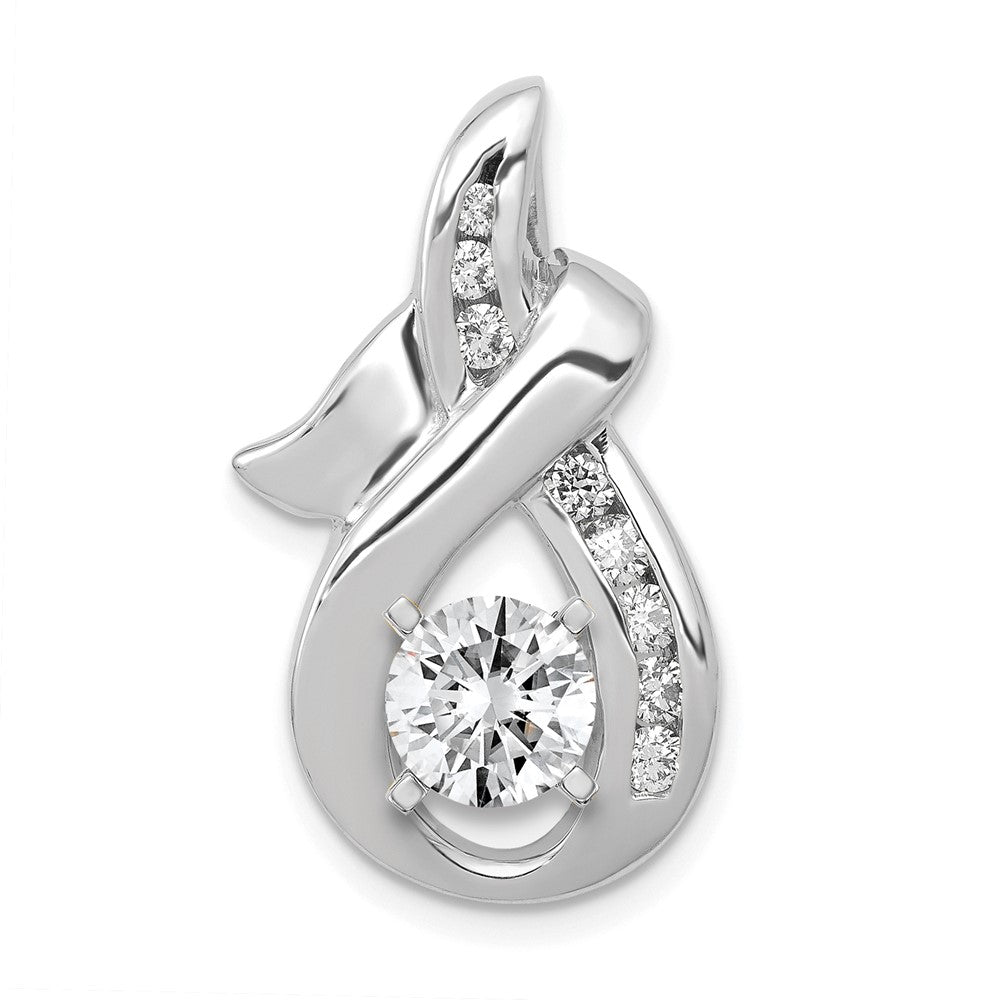 14k White Gold A Diamond Semi-mount Peg Slide