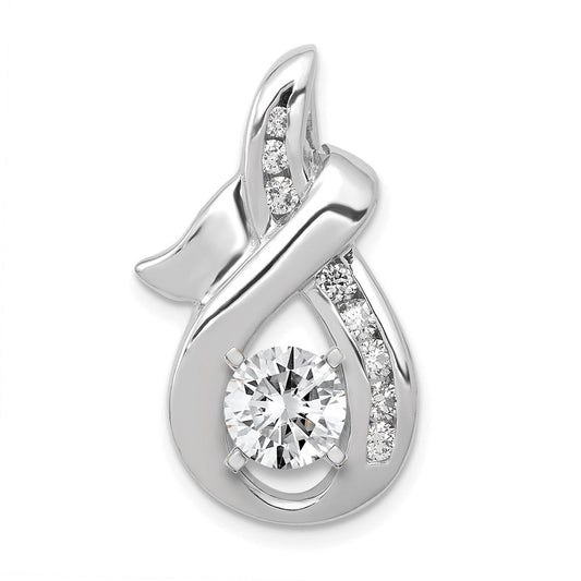 14k White Gold AAA Diamond Semi-mount Peg Slide