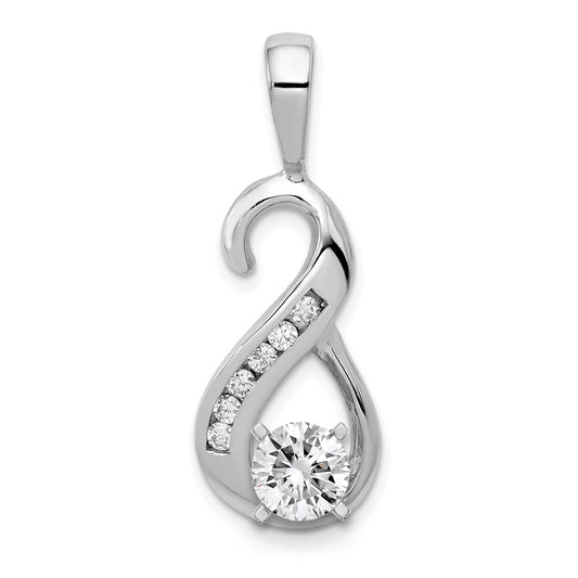 14k White Gold 6-1.9mm AA Diamond Semi-mount Peg Slide