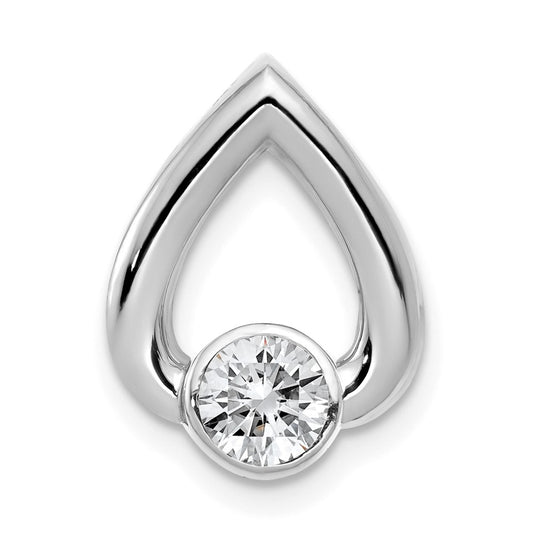 14k White Gold Teardrop 4.4mm Diamond Chain Slide Mtg