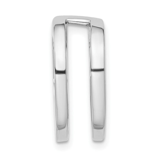 14k White Gold Holds 6mm Stone, Slide Mounting