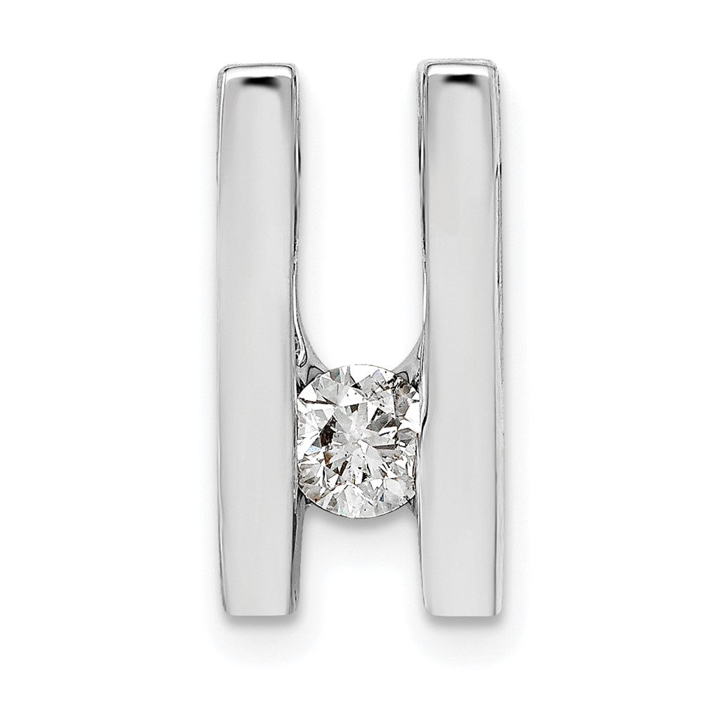 14k White Gold A 4.1mm Diamond Slide
