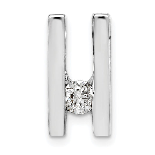 14k White Gold A 4.1mm Diamond Slide