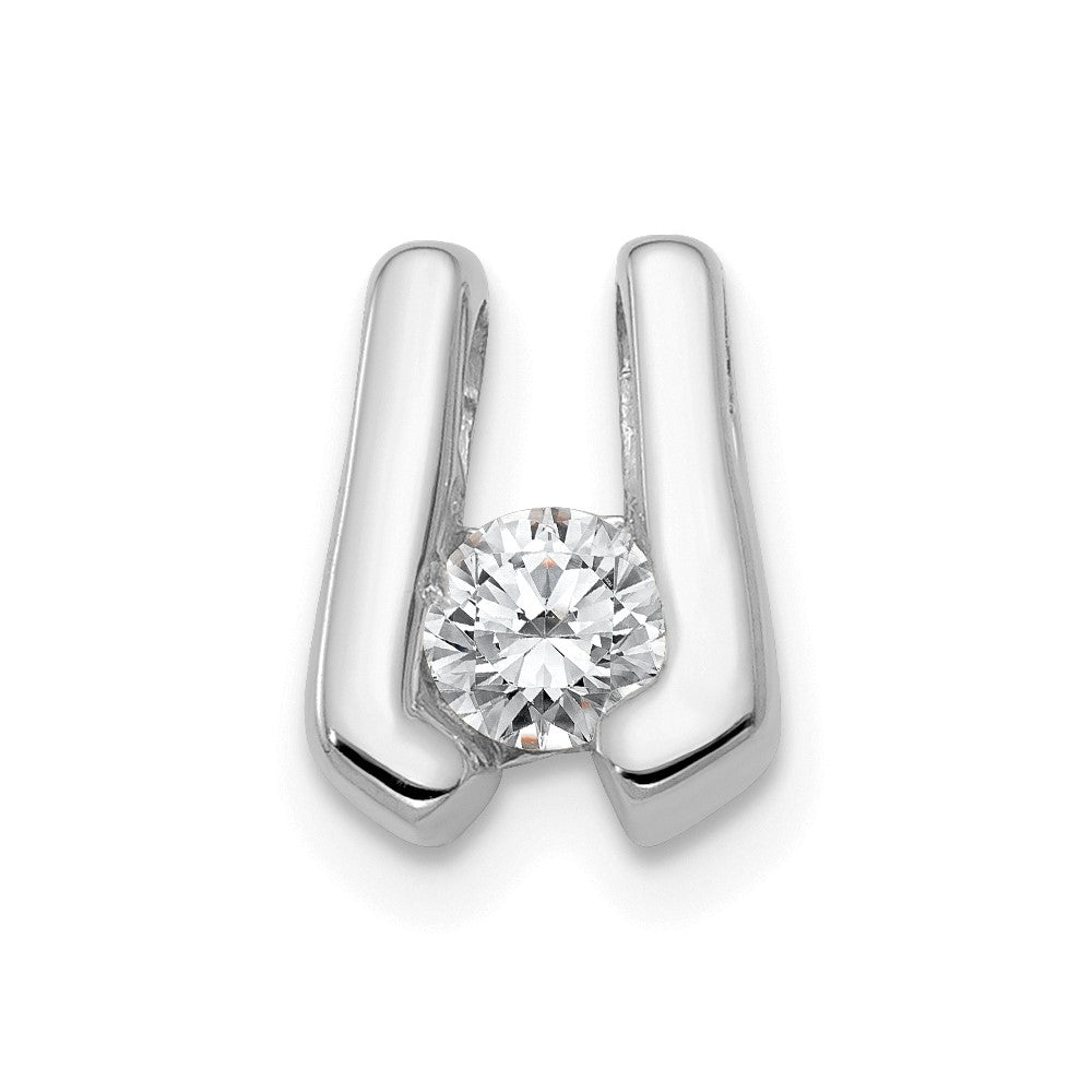 14k White Gold A 3.75mm Diamond Slide